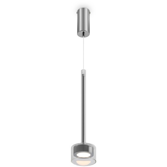 Freya Herb FR5633PL-L6CH Дизайнерский подвесной светильник в стиле модерн и ар-деко, LED 6 Вт, 3000К, CRI 80, 250 лм, 120°, 220V, диаметр 100 мм, высота 640-2520 мм, металл цвета хром, плафон стекло прозрачное