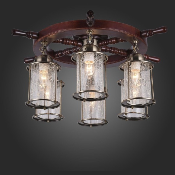 SL150.302.06 Люстра потолочная ST-Luce Белый, Коричневый/Прозрачный с эфектом трещин E27 6*40W VOLANTINO