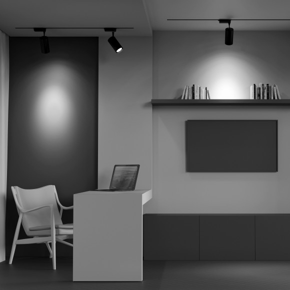 Однофазный двужильный светодиодный трековый светильник Maytoni Unity TR003-1-36W3K-M-B Vuoro 3000К 3450Лм CRI90+ 36° 36Вт