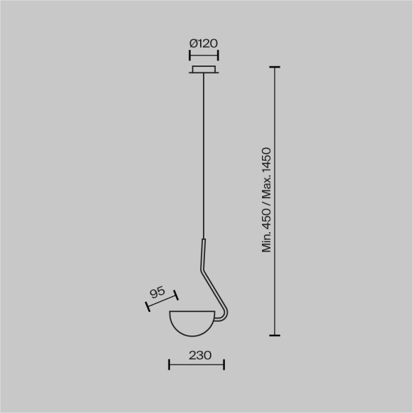 Подвесной светильник с 1 плафоном Maytoni MOD126PL-01B Mollis под лампу 1xG9 28W