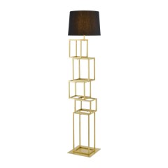 LSP-5023 Lussole WOODRUFF Торшер с золотым металлическим основанием и черным тканевым абажуром, E27, 1 × 40 Вт, IP20, 220 В