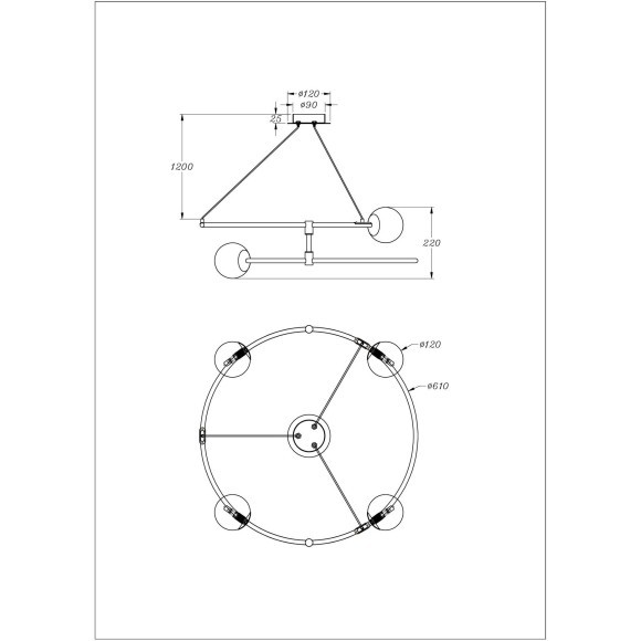 Подвесной светильник кольцом Maytoni MOD317PL-04B Balance под лампы 4xG9 40W