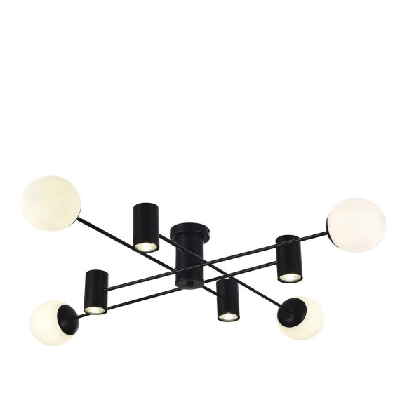 SLE1105-402-08 Светильник потолочный Черный/Белый GU10+E27 4+4*5+60W RAITO