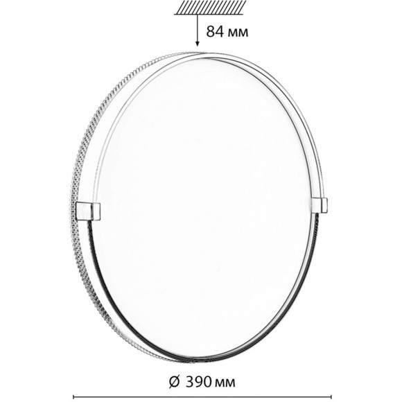 Светильник Sonex LED 48Вт 3000/4000/6000К D390 IP43 CCT OLIDI WHITE 7646/DLN