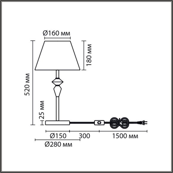 Настольная лампа Е14 1*40W Lumion VERMONT 8275/1T