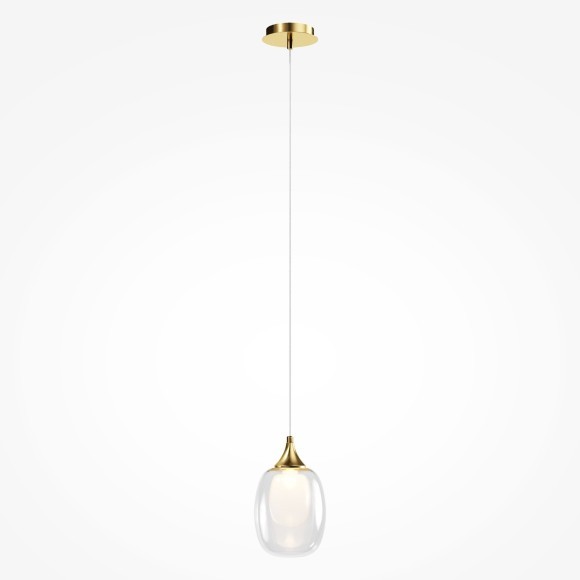Латунный подвесной светильник с прозрачным плафоном с лампой Е14 Maytoni Aura MOD016PL-01BS1