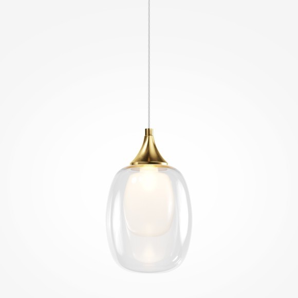 Латунный подвесной светильник с прозрачным плафоном с лампой Е14 Maytoni Aura MOD016PL-01BS1