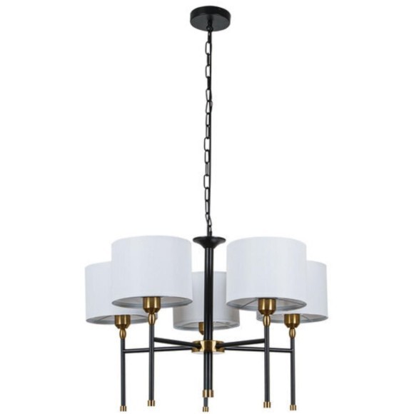 A4090LM-5BK Подвесная люстра с черно-бронзовым основанием и тканевыми белыми плафонами, 5 ламп Е27 Arte Lamp JAMIE A4090LM-5BK Подвесная люстра с черно-бронзовым основанием и тканевыми белыми плафонами, 5 ламп Е27 Arte Lamp JAMIE