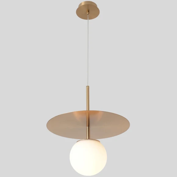 UVA SP1.1 BRASS 3282/201.1 Crystal Lux Подвесной светильник, латунная арматура, белый стеклянный плафон шар, E14, 1 x 40 Вт, макс. высота 1840 мм, IP20, 220 В