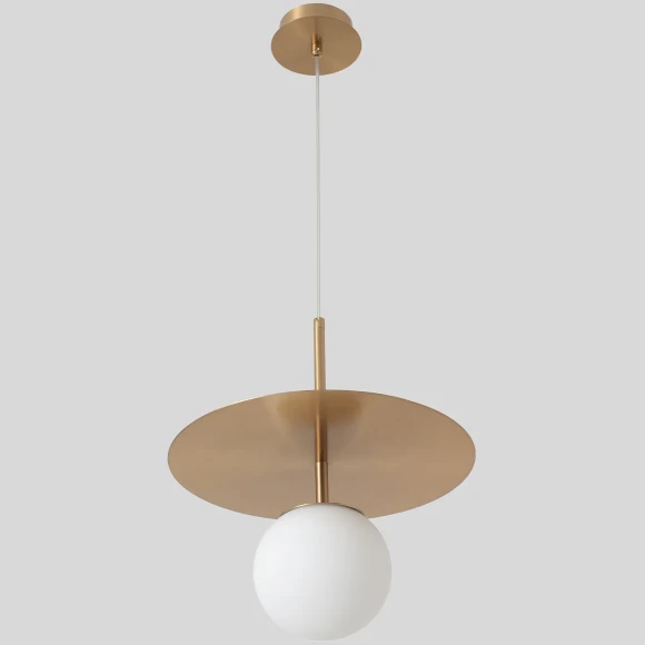UVA SP1.1 BRASS 3282/201.1 Crystal Lux Подвесной светильник, латунная арматура, белый стеклянный плафон шар, E14, 1 x 40 Вт, макс. высота 1840 мм, IP20, 220 В