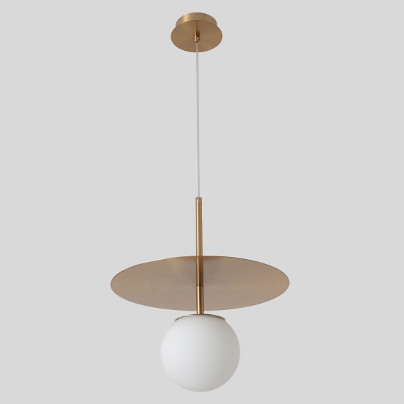 UVA SP1.1 BRASS 3282/201.1 Crystal Lux Подвесной светильник, латунная арматура, белый стеклянный плафон шар, E14, 1 x 40 Вт, макс. высота 1840 мм, IP20, 220 В