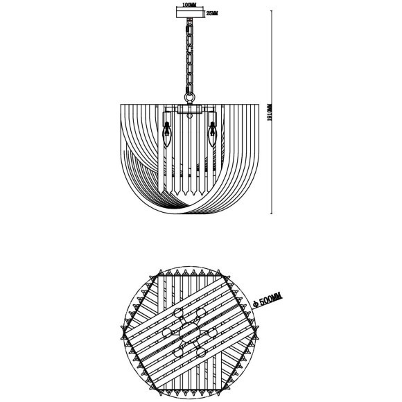 Подвесной светильник Freya FR5182PL-06FG ONDA под лампы 6xE14 60W