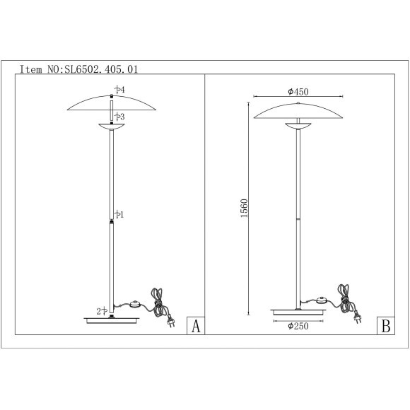 SL6502.405.01 Торшер ST-Luce Черный/Черный, Белый LED 1*13W 3000K ARMONICO