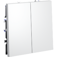 Выключатель встраиваемый VOLTUM S70 двухклавишный 10А, (белый матовый)