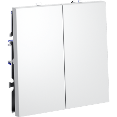 Выключатель встраиваемый VOLTUM S70 двухклавишный 10А, (белый матовый)