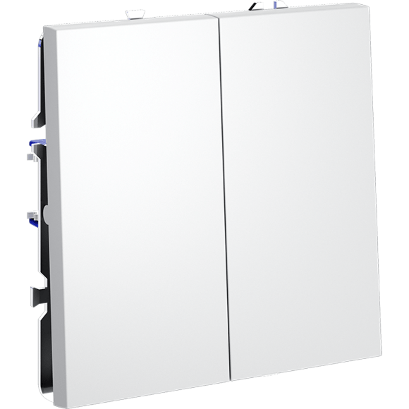 Выключатель встраиваемый VOLTUM S70 двухклавишный 10А, (белый матовый)