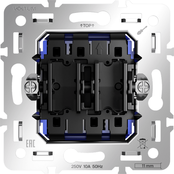 Механизм проходного переключателя двухклавишного 10А, S70