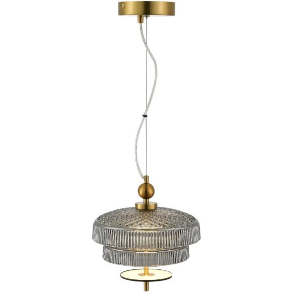 SL6122.303.01 Светильник подвесной ST-Luce Латунь/Латунь, Дымчатый LED 1*8W 3000K ORIENTAL