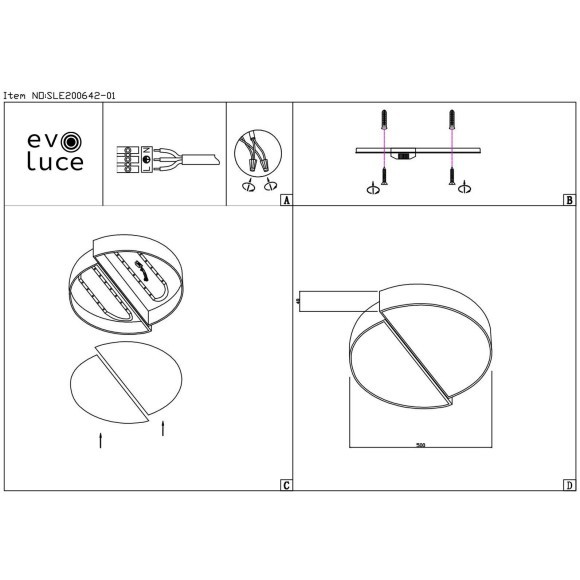 SLE200642-01 Светильник потолочный Белый,Черный/Белый LED 1*36W 3000K/4000K/6000K META