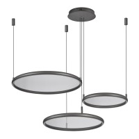 LSP-7424 Lussole CUSTER серый подвесной светильник с LED, 173 Вт, 13840 Лм, регулировка яркости и цветовой температуры, пульт ДУ