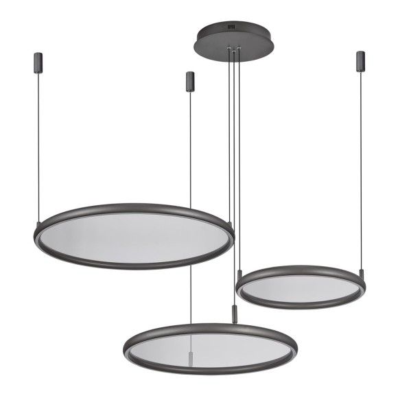 LSP-7424 Lussole CUSTER серый подвесной светильник с LED, 173 Вт, 13840 Лм, регулировка яркости и цветовой температуры, пульт ДУ