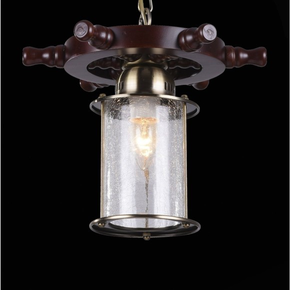 SL150.303.01 Светильник подвесной ST-Luce Бронза, Коричневый/Прозрачный с эфектом трещин E27 1*40W VOLANTINO