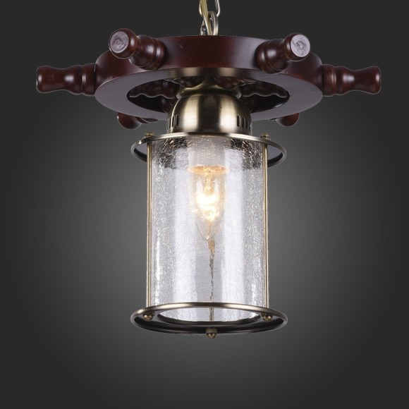 SL150.303.01 Светильник подвесной ST-Luce Бронза, Коричневый/Прозрачный с эфектом трещин E27 1*40W VOLANTINO