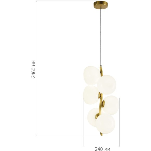 SL1519.303.06 Светильник подвесной ST-Luce Латунь/Белый G9 6*5W 4000K SWEVEN