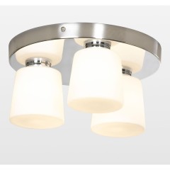 SY1688 Lussole AQUA Потолочная люстра хром с белыми стеклянными плафонами, 3 лампы G9, IP44