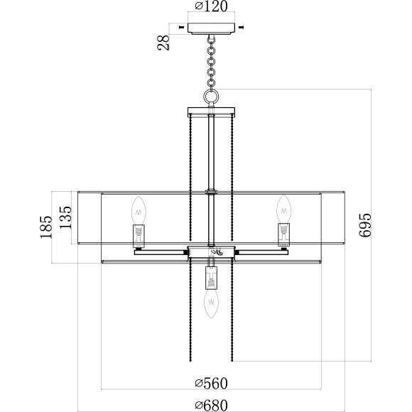 Подвесная люстра Impressive MOD151PL-05G