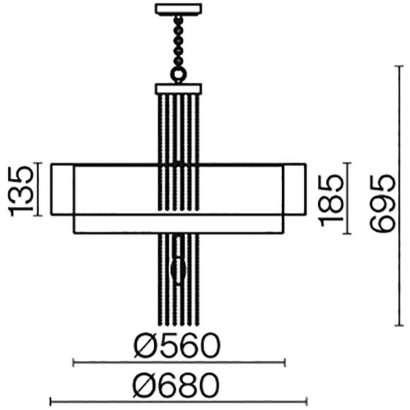 Подвесная люстра Impressive MOD151PL-05G