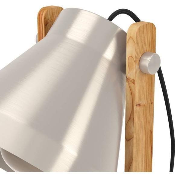 43953 Настольная лампа CAWTON, 1X40W (E27), H380, сталь, дерево, коричневый