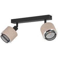 43657 Спот ROSLEY, 2x40W(E14), сталь, черный, текстиль, натуральный