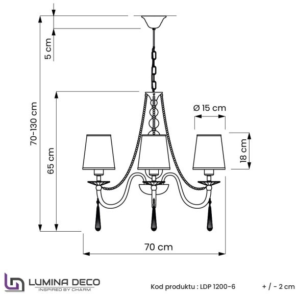 Хрустальная подвесная люстра Lumina Deco Fabione LDP 1200-6 F.GD