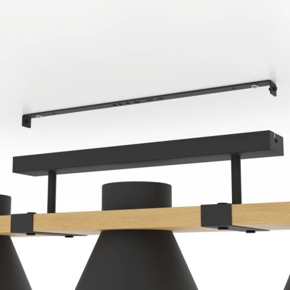 43955 Потолочный светильник MACCLES, 3X15W (E27), L780, B180, H205, сталь, дерево, черный, коричневый 43955 Потолочный светильник MACCLES, 3X15W (E27), L780, B180, H205, сталь, дерево, черный, коричневый