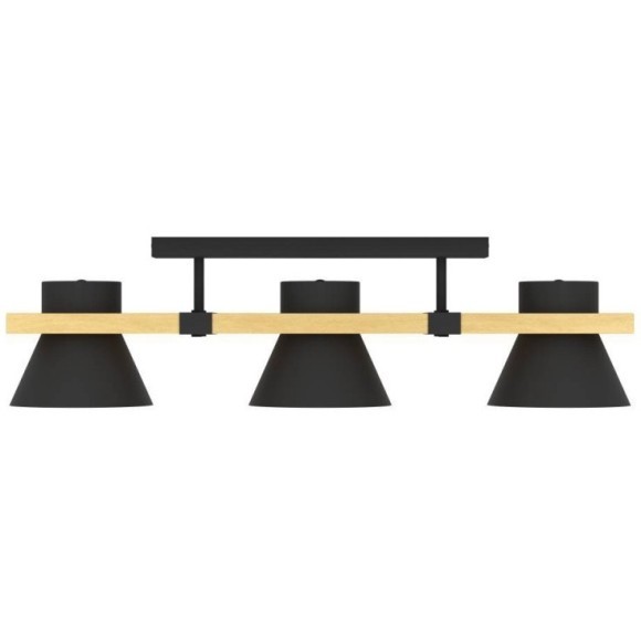 43955 Потолочный светильник MACCLES, 3X15W (E27), L780, B180, H205, сталь, дерево, черный, коричневый 43955 Потолочный светильник MACCLES, 3X15W (E27), L780, B180, H205, сталь, дерево, черный, коричневый