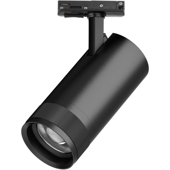Трековый черный однофазный двужильный светильник 30W 2100Лм 20-55град с плоским креплением Canno Pro Lightstar C4307SS
