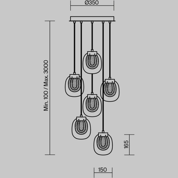 Подвесной светильник Maytoni MOD367PL-L18BBSK