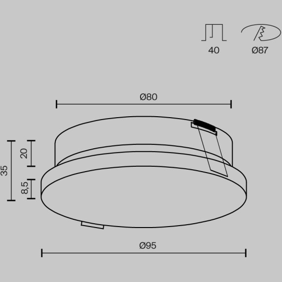 Встраиваемый светильник Technical DL067-GX53-W