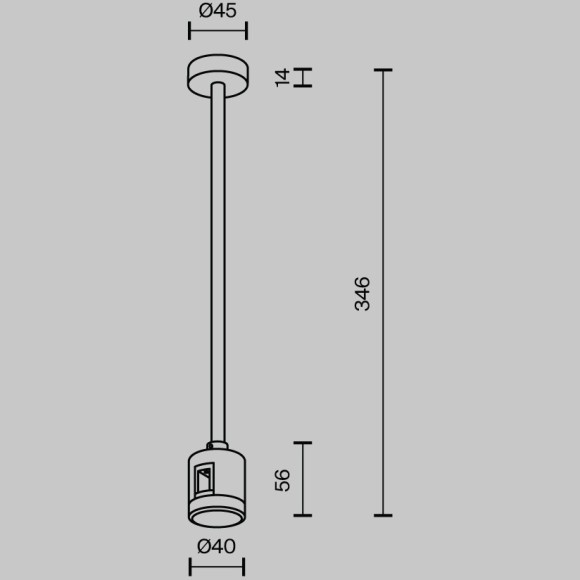 Крепление потолочное с прямым коннектором питания Maytoni Flarity TRA158C-IPC1-PT