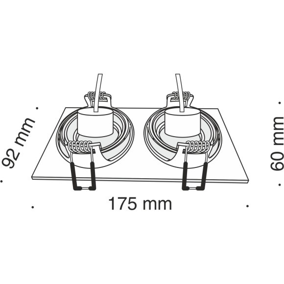 Встраиваемый светильник Maytoni DL024-2-02W Atom под лампы 2xGU10 50W