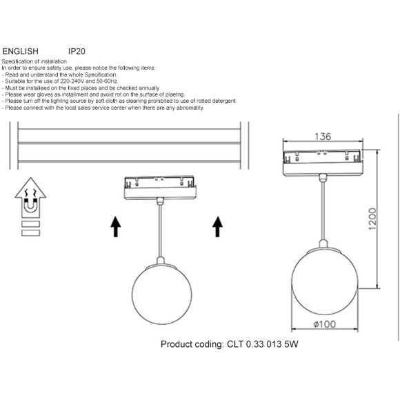 CLT 0.33 013 5W BL 4000K Трековый магнитный светодиодный светильник Crystallux Space 48V CRI90+ 4000К 400Лм 120° 5W CLT 0.33 013 5W BL 4000K Трековый магнитный светодиодный светильник Crystallux Space 48V CRI90+ 4000К 400Лм 120° 5W