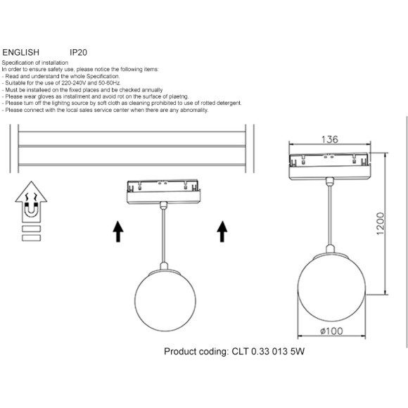 CLT 0.33 013 5W BL 4000K Трековый магнитный светодиодный светильник Crystallux Space 48V CRI90+ 4000К 400Лм 120° 5W CLT 0.33 013 5W BL 4000K Трековый магнитный светодиодный светильник Crystallux Space 48V CRI90+ 4000К 400Лм 120° 5W