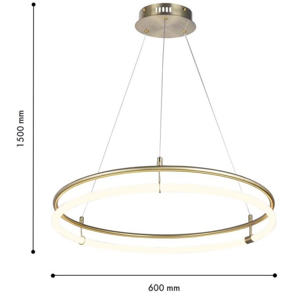 4629-6P, подвесная люстра, D600xH200/1500, LEDx24W, 2740LM, 4000K, included