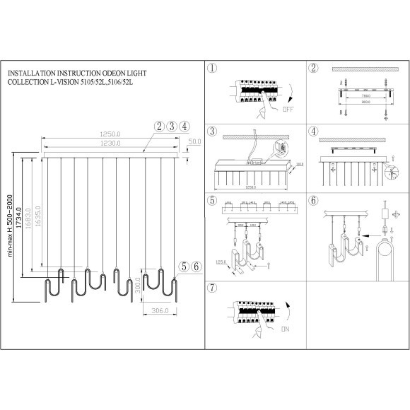 5105/52L Люстра линейная Odeon Light L-VISION LED Ra90 Lm3156 52W 4000K FLOW 5105/52L Люстра линейная Odeon Light L-VISION LED Ra90 Lm3156 52W 4000K FLOW