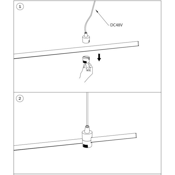 Подвод питания на 48V длиной 47.5см черный Due Hermes Lightstar 510117