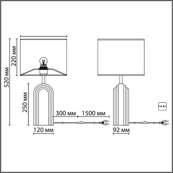 Настольный светильник IP20 E27 40W 220-240V LOOP 7172/1T