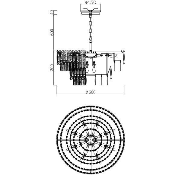 Люстра подвесная классическая хрустальная под лампы E14 Favourite 4781-12P