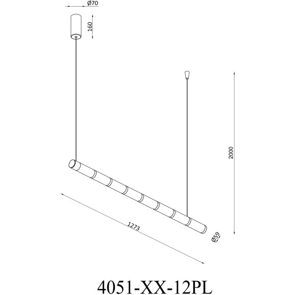 4051/11/12PL Stilfort Columnia (Колумния) Никелевая подвесная люстра с прозрачным плафоном LED