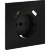Накладка для розетки с заземлением и защитными шторками, с USB A+A, S70 (черный матовый)